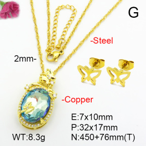 Imitation Crystal Glass & Zirconia  Fashion Copper Sets  F7S001228vbmb-G030