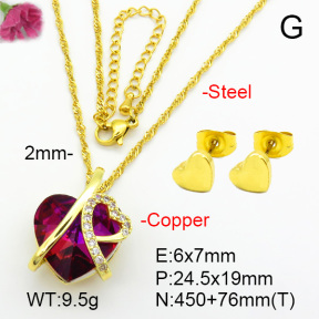 Imitation Crystal Glass & Zirconia  Fashion Copper Sets  F7S001230vbmb-G030