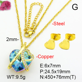 Imitation Crystal Glass & Zirconia  Fashion Copper Sets  F7S001231vbmb-G030