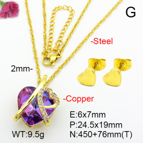 Imitation Crystal Glass & Zirconia  Fashion Copper Sets  F7S001232vbmb-G030