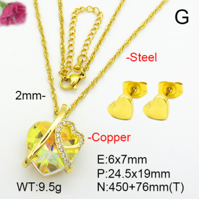 Imitation Crystal Glass & Zirconia  Fashion Copper Sets  F7S001235vbmb-G030