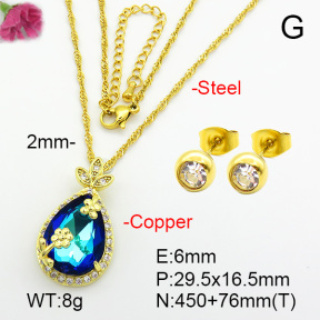 Imitation Crystal Glass & Zirconia  Fashion Copper Sets  F7S001236vbmb-G030