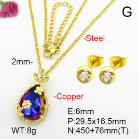 Imitation Crystal Glass & Zirconia  Fashion Copper Sets  F7S001237vbmb-G030