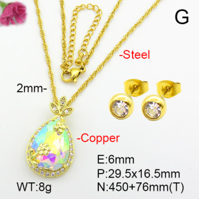 Imitation Crystal Glass & Zirconia  Fashion Copper Sets  F7S001238vbmb-G030