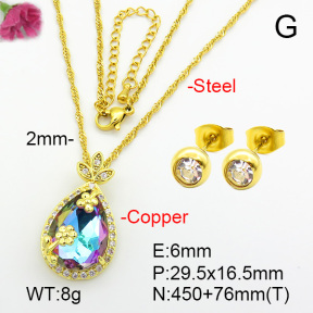 Imitation Crystal Glass & Zirconia  Fashion Copper Sets  F7S001239vbmb-G030