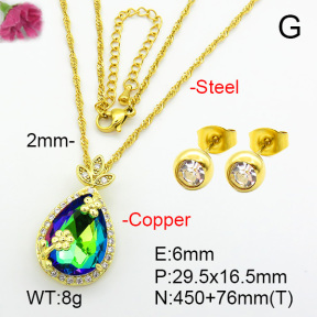 Imitation Crystal Glass & Zirconia  Fashion Copper Sets  F7S001240vbmb-G030