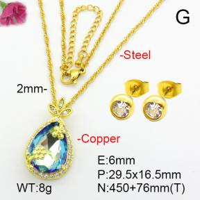 Imitation Crystal Glass & Zirconia  Fashion Copper Sets  F7S001241vbmb-G030