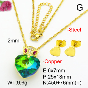 Imitation Crystal Glass & Zirconia  Fashion Copper Sets  F7S001242vbmb-G030