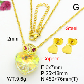 Imitation Crystal Glass & Zirconia  Fashion Copper Sets  F7S001244vbmb-G030