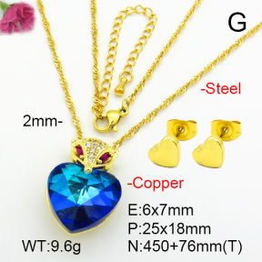 Imitation Crystal Glass & Zirconia  Fashion Copper Sets  F7S001245vbmb-G030