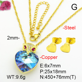 Imitation Crystal Glass & Zirconia  Fashion Copper Sets  F7S001246vbmb-G030