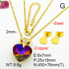 Imitation Crystal Glass & Zirconia  Fashion Copper Sets  F7S001247vbmb-G030