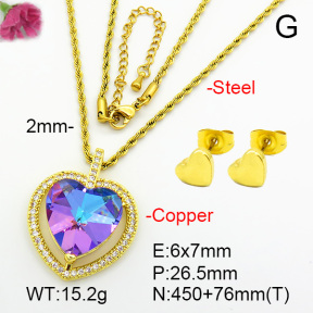 Imitation Crystal Glass & Zirconia  Fashion Copper Sets  F7S001249vbmb-G030