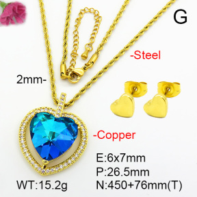 Imitation Crystal Glass & Zirconia  Fashion Copper Sets  F7S001250vbmb-G030