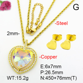 Imitation Crystal Glass & Zirconia  Fashion Copper Sets  F7S001251vbmb-G030