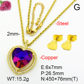 Imitation Crystal Glass & Zirconia  Fashion Copper Sets  F7S001252vbmb-G030