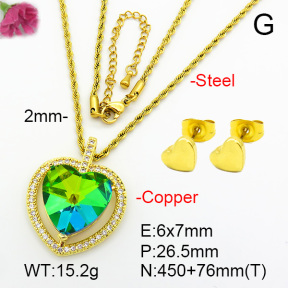 Imitation Crystal Glass & Zirconia  Fashion Copper Sets  F7S001253vbmb-G030