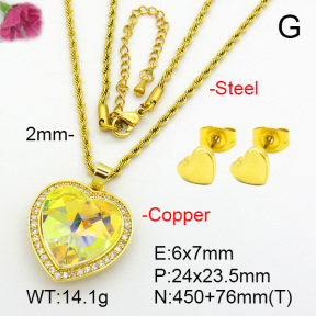 Imitation Crystal Glass & Zirconia  Fashion Copper Sets  F7S001254vbmb-G030