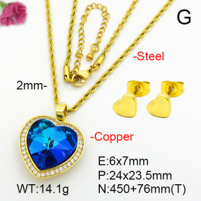 Imitation Crystal Glass & Zirconia  Fashion Copper Sets  F7S001255vbmb-G030