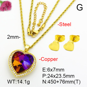 Imitation Crystal Glass & Zirconia  Fashion Copper Sets  F7S001256vbmb-G030