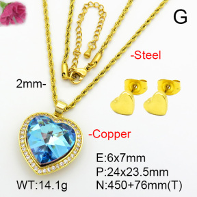 Imitation Crystal Glass & Zirconia  Fashion Copper Sets  F7S001257vbmb-G030