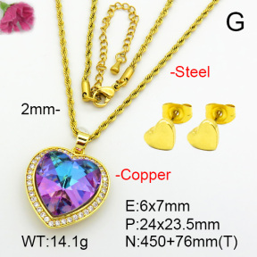 Imitation Crystal Glass & Zirconia  Fashion Copper Sets  F7S001258vbmb-G030