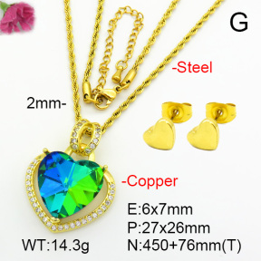 Imitation Crystal Glass & Zirconia  Fashion Copper Sets  F7S001260vbmb-G030