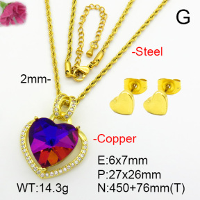 Imitation Crystal Glass & Zirconia  Fashion Copper Sets  F7S001261vbmb-G030