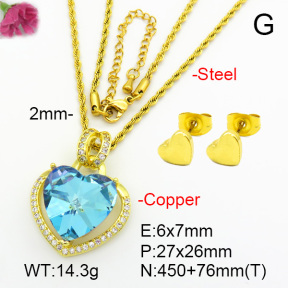 Imitation Crystal Glass & Zirconia  Fashion Copper Sets  F7S001262vbmb-G030