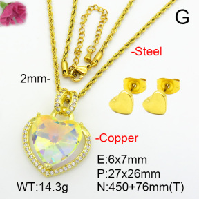 Imitation Crystal Glass & Zirconia  Fashion Copper Sets  F7S001263vbmb-G030