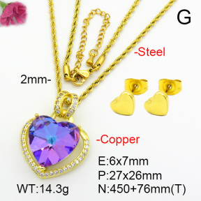 Imitation Crystal Glass & Zirconia  Fashion Copper Sets  F7S001264vbmb-G030