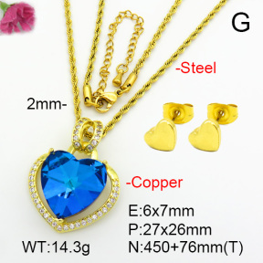 Imitation Crystal Glass & Zirconia  Fashion Copper Sets  F7S001265vbmb-G030