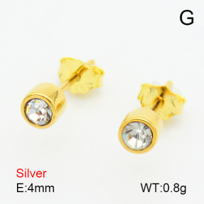 Zircon  Round  925 Silver Earrings  JUSE70107bbnj-925