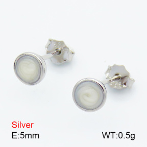 Enamel  Round  925 Silver Earrings  JUSE70112bbnj-925