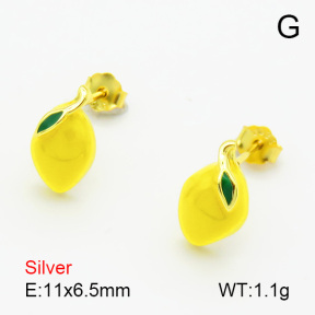 Enamel  Mango  925 Silver Earrings  JUSE70134bhhh-925