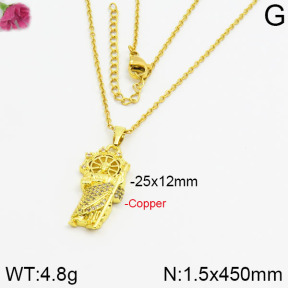 Fashion Copper Necklace  F2N400223bbov-J35