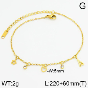 Stainless Steel Anklets  2A9000232bhva-201