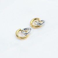 Handmade Polished  Ring  PVD Vacuum plating gold  WT:15.3g  E:20mm  304 Stainless Steel Earrings  GEE000155vhha-066