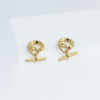 Handmade Polished  Ring & Rod  PVD Vacuum plating gold  WT:11.5g  E:18mm  304 Stainless Steel Earrings  GEE000158bhia-066