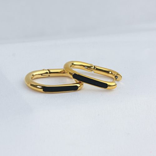 Acrylic,Handmade Polished  U Shape  PVD Vacuum plating gold  WT:4.7g  E:22x17mm  304 Stainless Steel Earrings  GEE000172bhva-066