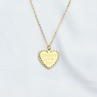 Handmade Polished  Heart  PVD Vacuum plating gold  WT:3.8g  P:17x18mm N:400x1.5mm  304 Stainless Steel Necklace  GEN000206abol-066