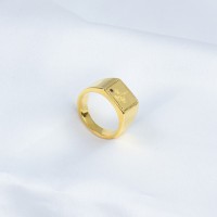 Czech Stones,Handmade Polished  Rectangle  PVD Vacuum plating gold  WT:6.8g  R:11mm  316 Stainless Steel Ring  GER000231vhha-066