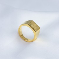Czech Stones,Handmade Polished  Rectangle  PVD Vacuum plating gold  WT:6.8g  R:11mm  316 Stainless Steel Ring  GER000232vhha-066