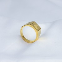 Czech Stones,Handmade Polished  Rectangle  PVD Vacuum plating gold  WT:6.8g  R:11mm  316 Stainless Steel Ring  GER000233vhha-066