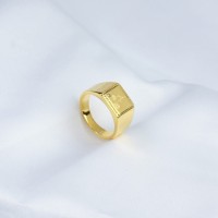Czech Stones,Handmade Polished  Rectangle  PVD Vacuum plating gold  WT:6.8g  R:11mm  316 Stainless Steel Ring  GER000234vhha-066