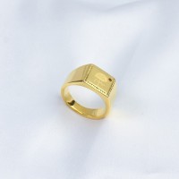 Czech Stones,Handmade Polished  Rectangle  PVD Vacuum plating gold  WT:6.8g  R:11mm  316 Stainless Steel Ring  GER000238vhha-066