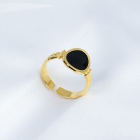 Enamel,Handmade Polished  Nearly Round  PVD Vacuum plating gold  WT:2.4g  R:13mm  304 Stainless Steel Ring  GER000259bbov-066