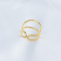 Handmade Polished    PVD Vacuum plating gold  WT:1.1g  R:12mm  304 Stainless Steel Ring  GER000269vbnb-066