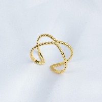 Handmade Polished  String of Beads  PVD Vacuum plating gold  WT:1.1g  R:11mm  304 Stainless Steel Ring  GER000271vbnb-066