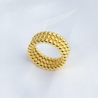 Handmade Polished  String of Beads  PVD Vacuum plating gold  WT:9.2g  R:9mm  316 Stainless Steel Ring  GER000277bhva-066